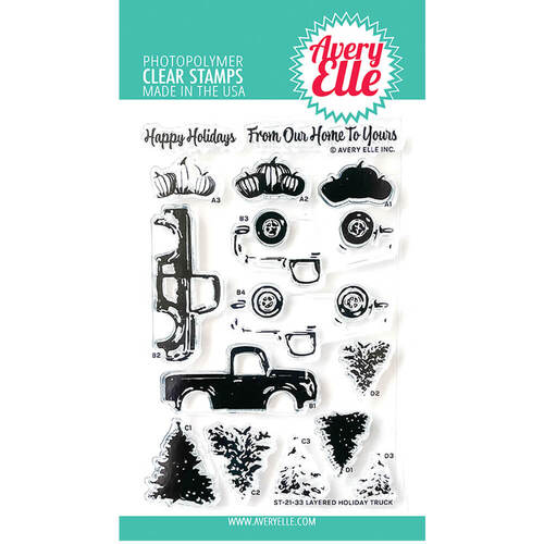 Avery Elle Clear Stamp - Layered Holiday Truck AE2133
