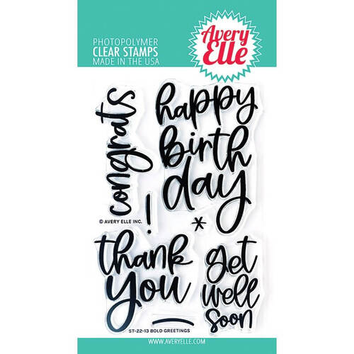 Avery Elle Clear Stamp - Bold Greetings AE2213