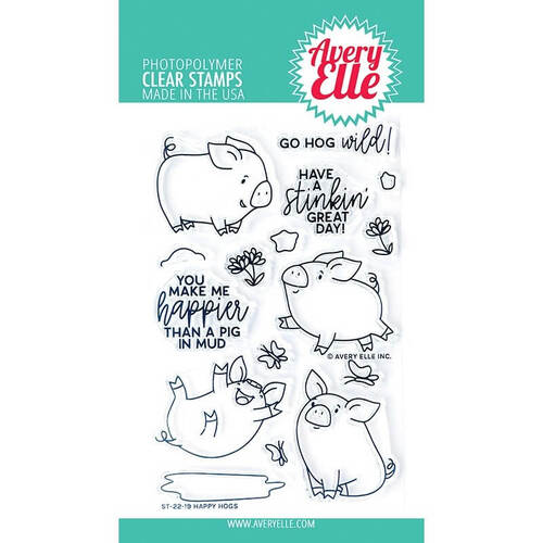 Avery Elle Clear Stamp - Happy Hogs AE2219