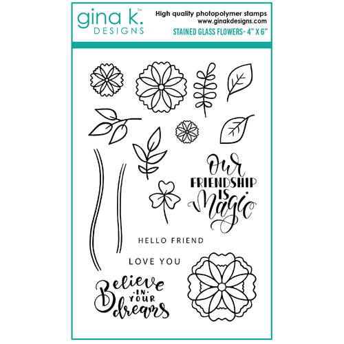 Gina K Designs Stamps - Stained Glass Flowers