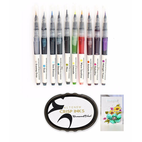 Altenew Watercolour Brush Marker Spring Basics + Inkpad Bundle