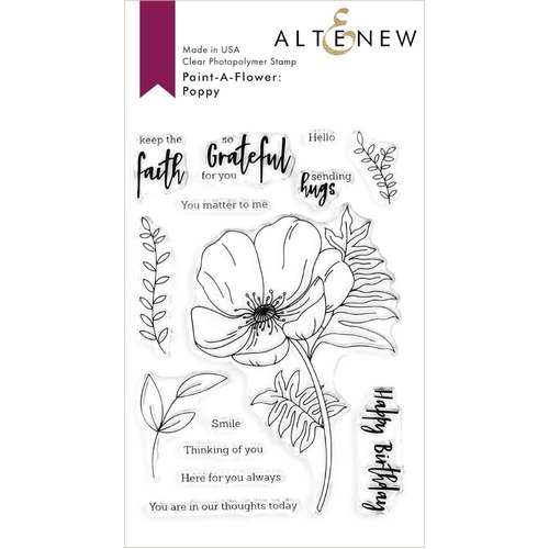 Altenew Clear Stamps - Paint-A-Flower: Poppy Outline ALT3854