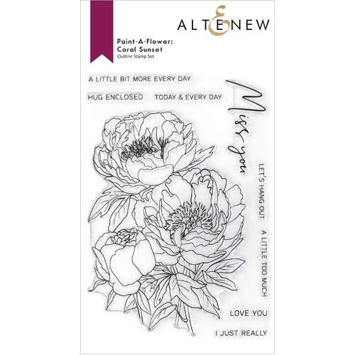 Altenew Clear Stamps - Paint-A-Flower: Coral Sunset Outline ALT4916