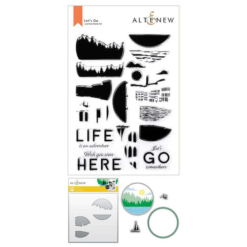Stamp & Die & Coloring Stencil Bundle - Let's Go ALT6178