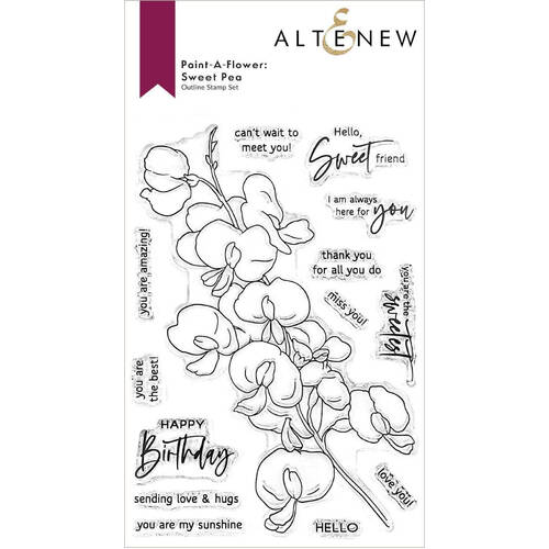 Altenew Clear Stamps - Paint-A-Flower: Sweet Pea Outline ALT6747