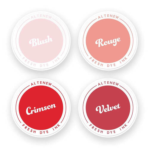 Altenew Fresh Dye Inks - Red Sunset (Blush, Rouge, Crimson, Velvet) ALT7749BN