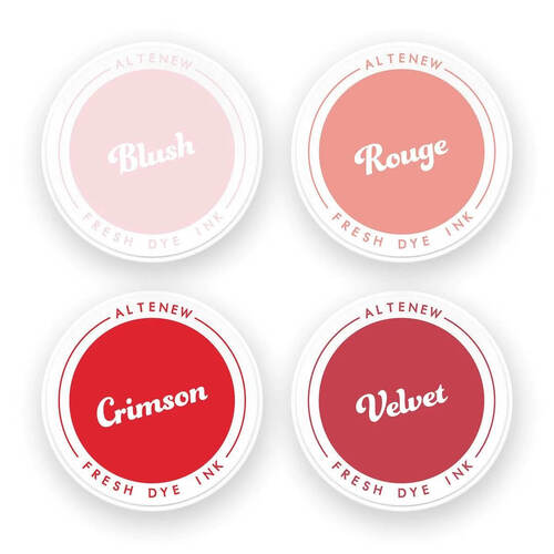 Altenew Fresh Dye Inks - Red Sunset (Blush, Rouge, Crimson, Velvet) ALT7749BN