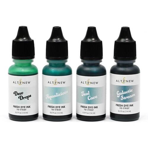 Altenew Fresh Dye Ink Re-inker - Sweet Dreams (Dew Drops, Aqualicious, Teal Cave, Galactic Stream)