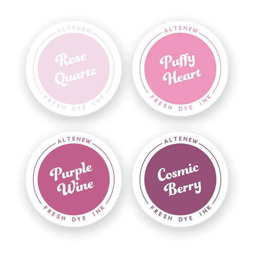 Altenew Fresh Dye Inks - Rose Petal (Rose Quartz, Puffy Heart, Purple Wine, Cosmic Berry)