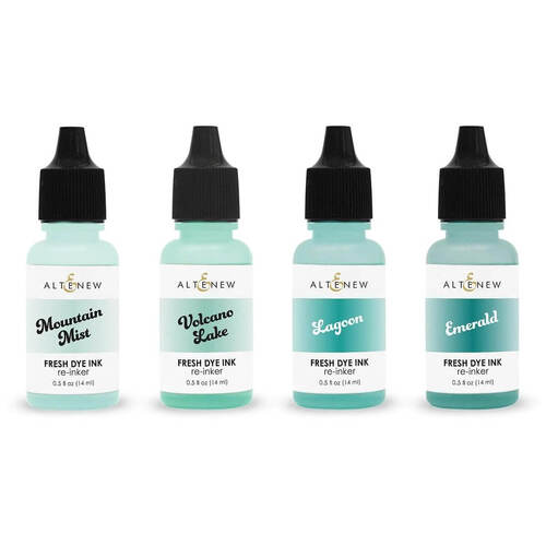 Altenew Fresh Dye Ink Re-inker - Sea Shore (Mountain Mist, Volcano Lake, Lagoon, Emerald)