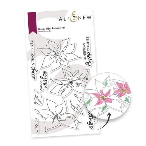 Altenew Clear Stamps - Linear Life Poinsettias ALT8204