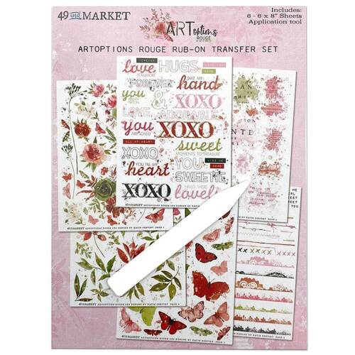 49 And Market - ARToptions Rouge Rub-Ons 6"X8" (6/Sheets)