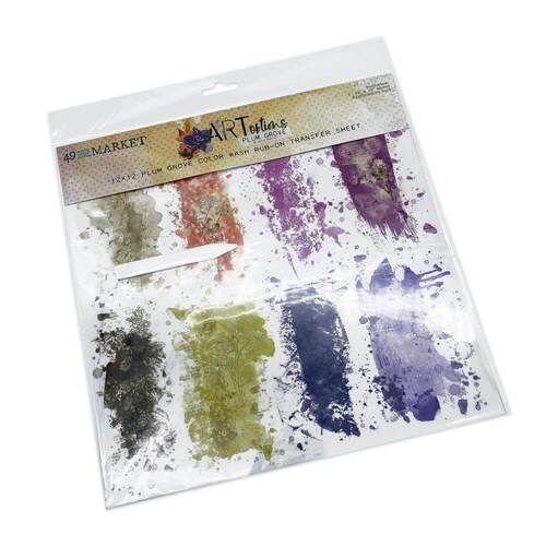 49 And Market ARToptions Plum Grove Rub-Ons 12"X12" - Color Wash (1/Sheet)
