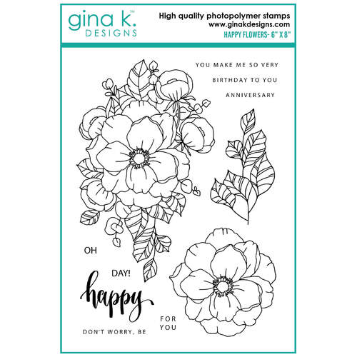 Gina K Designs Stamps - Happy Flowers