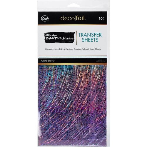 Brutus Monroe Deco Foil Transfer Sheets 6"X12" (10/Pkg) - Purple Sketch