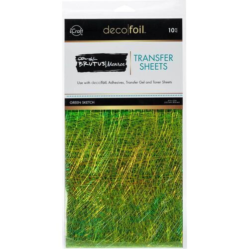 Brutus Monroe Deco Foil Transfer Sheets 6"X12" (10/Pkg) - Green Sketch