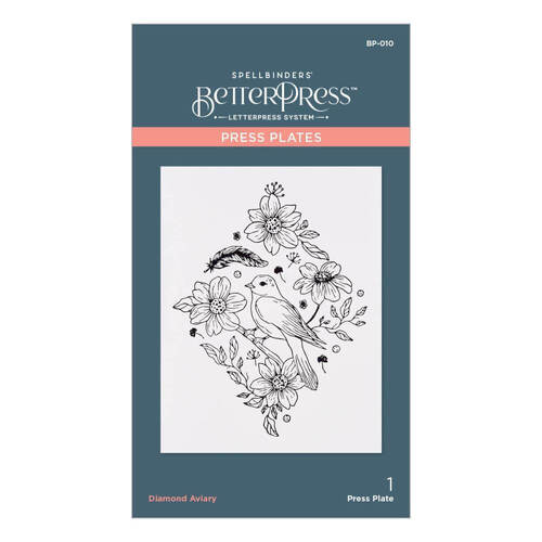 Spellbinders BetterPress Letterpress System Press Plates - Diamond Aviary (1/Pkg) BP010
