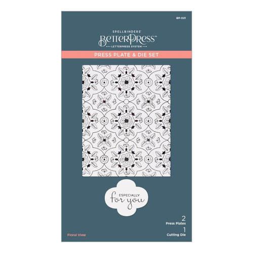 Spellbinders BetterPress Letterpress Press Plates & Dies - Floral View (2/Plates & 1/Die) BP021