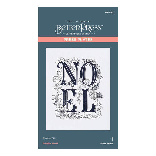Spellbinders BetterPress Letterpress System Press Plate - Festive Noel BP053