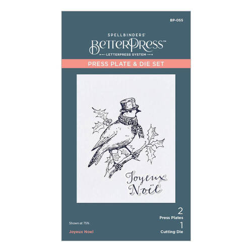 Spellbinders BetterPress Letterpress System Press Plates & Dies - Joyeux Noel BP055