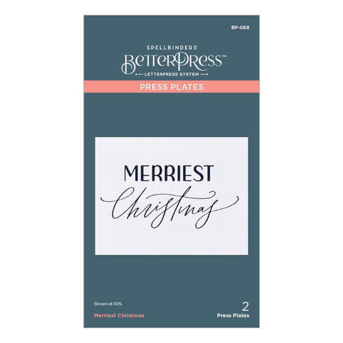 Spellbinders BetterPress Letterpress System Press Plates - Merriest Christmas BP068