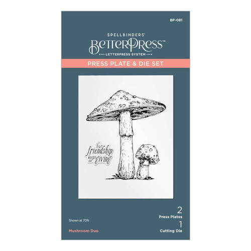 Spellbinders BetterPress Letterpress System Press Plates & Dies - Mushroom Duo BP081
