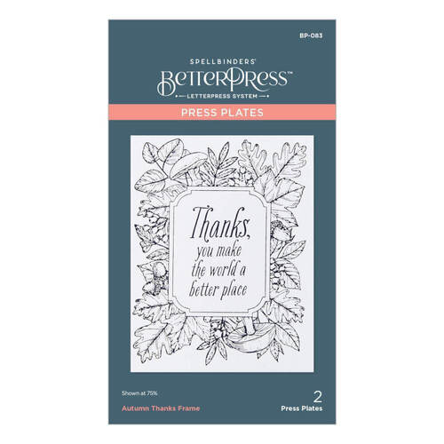 Spellbinders BetterPress Letterpress System Press Plates - Autumn Thanks BP083