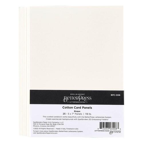 Spellbinders BetterPress Letterpress A7 Cotton Card Panels - Bisque (25/Sheets) BPC006