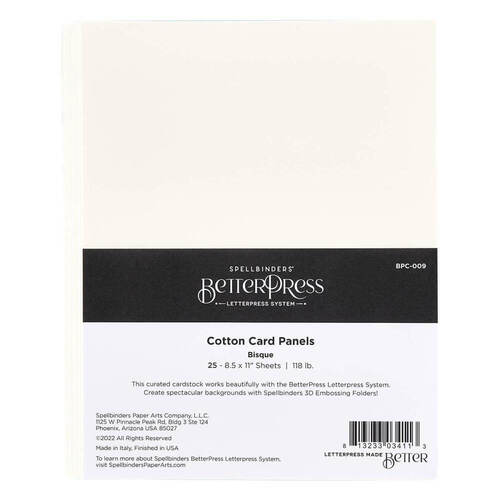 Spellbinders BetterPress Letterpress 8.5"x11" Cotton Sheets - Bisque 25/Sheets BPC009