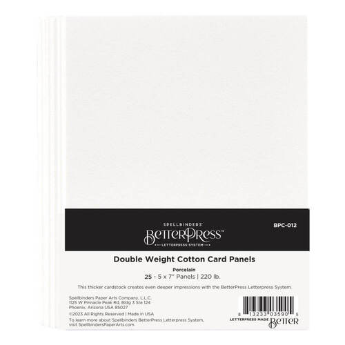 Spellbinders BetterPress Letterpress A7 Double Weight Panels - Porcelain (25/Sheets) BPC012