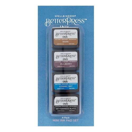 Spellbinders BetterPress Letterpress Mini Ink Pad Set 4/Pkg - Regal Tones BPI003
