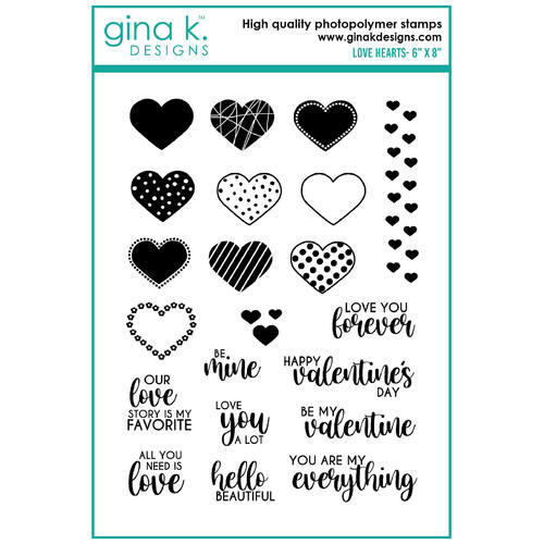 Gina K Designs Clear Stamps - Love Hearts