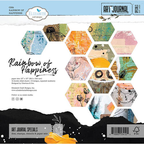 Elizabeth Craft Designs 12" x 12" Cardstock - Rainbow of Happiness C006