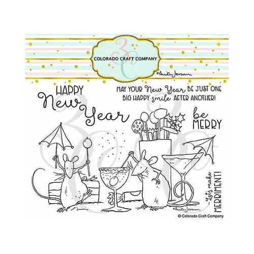 Colorado Craft Company Clear Stamps 4"X6" - Party Time - By Anita Jeram