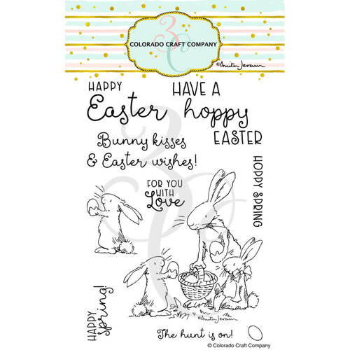 Colorado Craft Company Clear Stamps 4"X6" - Happy Easter - By Anita Jeram