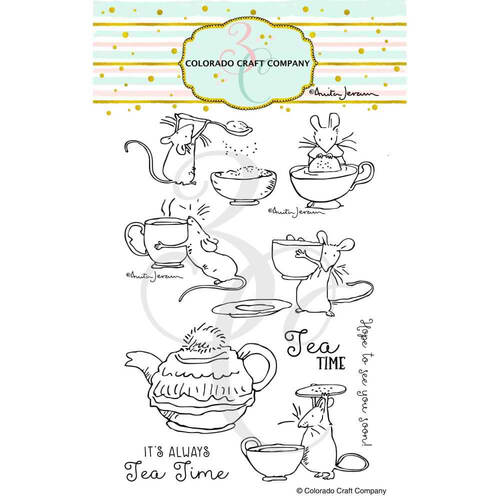 Colorado Craft Company Clear Stamps 4"X6" - Tea Time Fun - By Anita Jeram