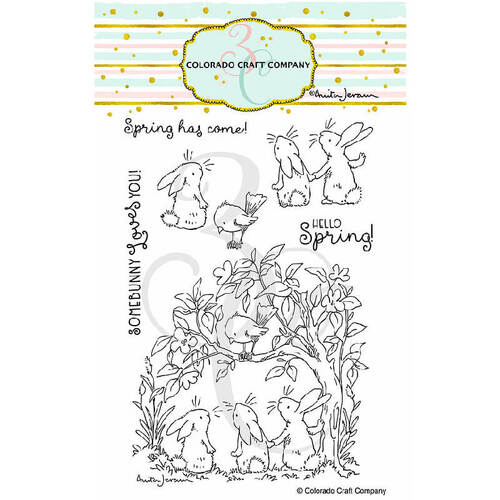 Colorado Craft Company Clear Stamps 4"X6" - Bunnies & Robin - By Anita Jeram