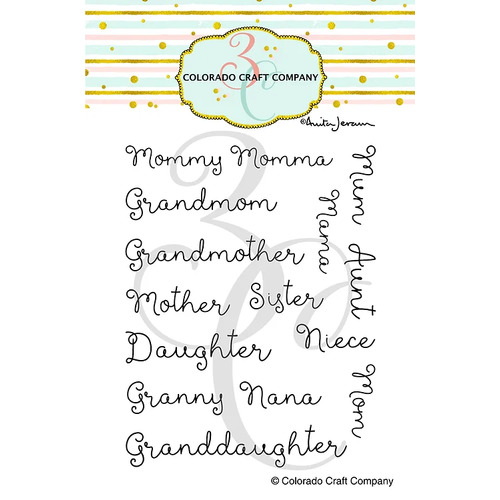 Colorado Craft Company Clear Stamps 3"X4" - For Mom Names - By Anita Jeram