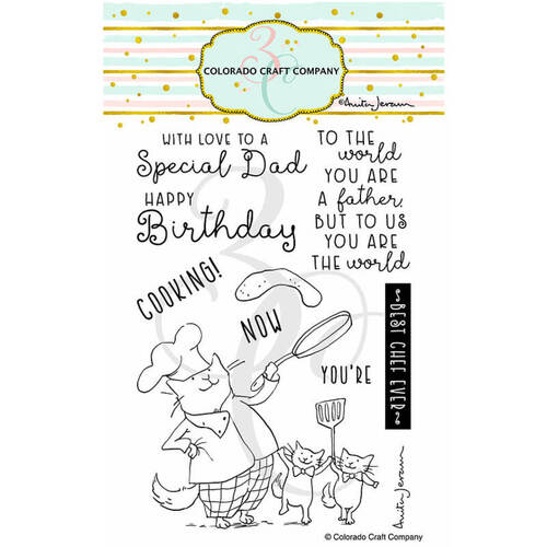 Colorado Craft Company Clear Stamps 4"X6" - Dad's Cooking