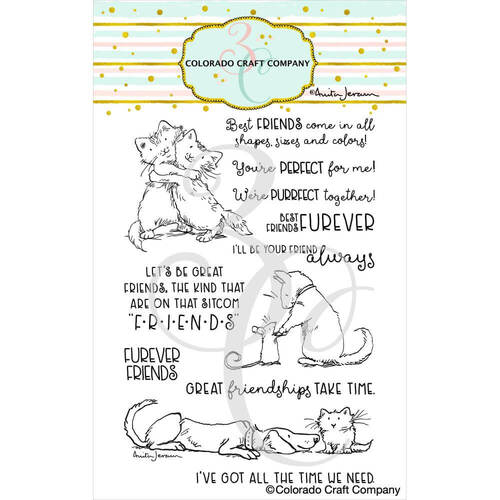 Colorado Craft Company Clear Stamps 4"X6" - Furever Friends - By Anita Jeram