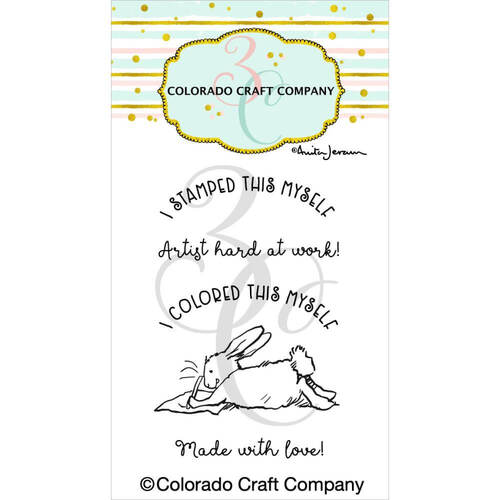 Colorado Craft Company Clear Stamps 2"X3" - Back Card Bunny Mini - By Anita Jeram