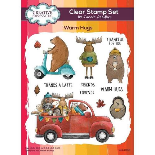 Creative Expressions Clear Stamps by Jane's Doodles - Warm Hugs (6 in x 8 in)