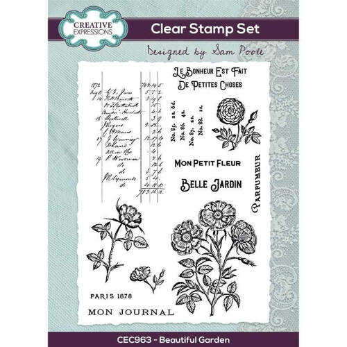 Creative Expressions Clear Stamps 6" x 8" - Beautiful Garden (by Sam Poole)