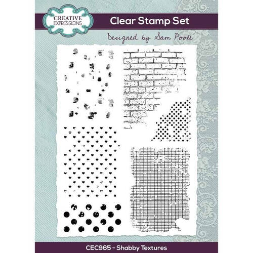 Creative Expressions Clear Stamps 6" x 8" - Shabby Textures (by Sam Poole)
