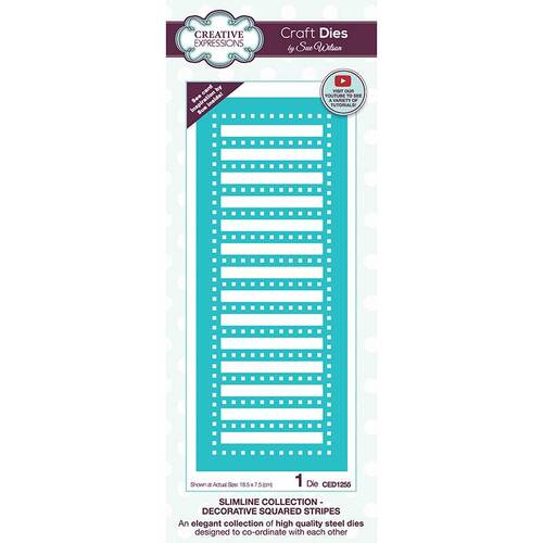 Creative Expressions Craft Dies - Slimline-Decorative Squared Stripes (By Sue Wilson)