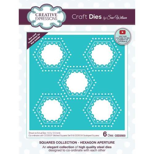 Creative Expressions Craft Dies - Square Collection: Hexagon Aperture (by Sue Wilson)
