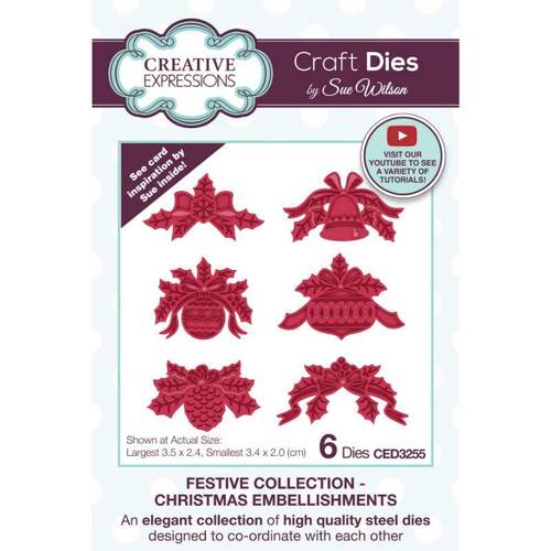 Creative Expressions Craft Dies - Festive Christmas Embellishments (by Sue Wilson)