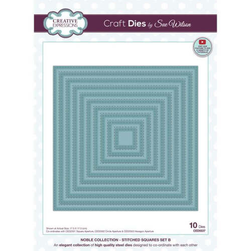Creative Expressions Craft Dies - Noble Collection: Stitched Squares Set B (by Sue Wilson)