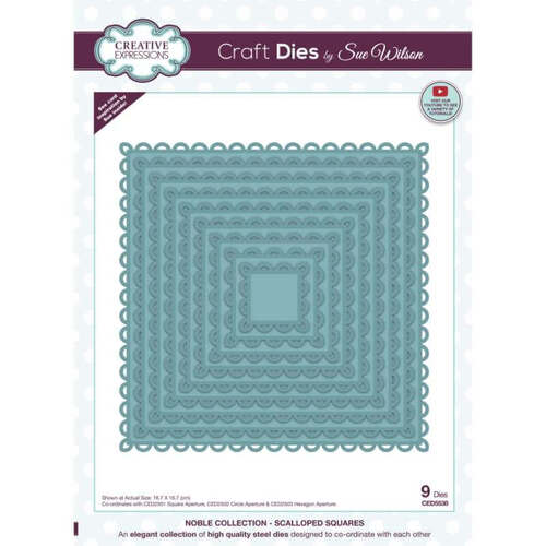 Creative Expressions Craft Dies - Noble Collection: Scalloped Squares (by Sue Wilson)