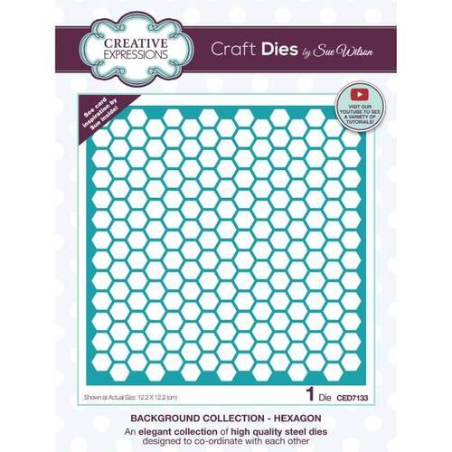 Creative Expressions Dies - Background Collection: Hexagon (by Sue Wilson)